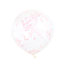 Load image into Gallery viewer, Clear Latex Balloons with Lovely Pink Confetti 12", 6ct