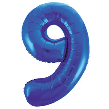 Load image into Gallery viewer, Blue Number 9 Shaped Foil Balloon 34"