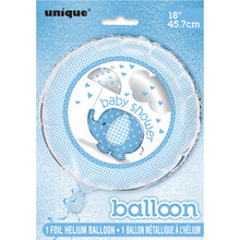 Load image into Gallery viewer, Umbrellaphants Blue Round Foil Balloon - 18"
