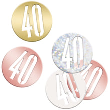 Load image into Gallery viewer, Birthday Rose Gold Glitz Number 40 Confetti, .5oz