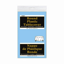 Load image into Gallery viewer, Powder Blue Solid Round Plastic Table Cover, 84"