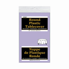 Load image into Gallery viewer, Lavender Solid Round Plastic Table Cover, 84"