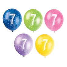 Load image into Gallery viewer, Number 7 12" Latex Balloons, 5ct