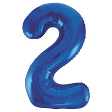 Load image into Gallery viewer, Blue Number 2 Shaped Foil Balloon 34"