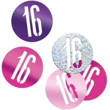 Load image into Gallery viewer, Birthday Pink Glitz Number 16 Confetti, .5oz