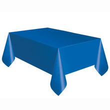 Load image into Gallery viewer, Royal Blue Solid Rectangular Plastic Table Cover, 54"x108"