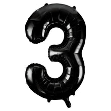 Load image into Gallery viewer, Black Number 3 Shaped Foil Balloon 34"