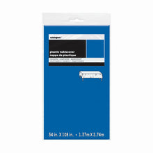 Load image into Gallery viewer, Royal Blue Solid Rectangular Plastic Table Cover, 54"x108"
