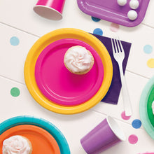 Load image into Gallery viewer, Bright Yellow Solid Round 9" FSC Dinner Plates, 16ct