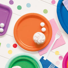 Load image into Gallery viewer, Pumpkin Orange Solid Round 9" FSC Dinner Plates, 16ct