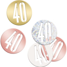 Load image into Gallery viewer, Birthday Rose Gold Glitz Number 40 Confetti, .5oz