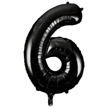 Load image into Gallery viewer, Black Number 6 Shaped Foil Balloon 34"
