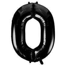 Load image into Gallery viewer, Black Number 0 Shaped Foil Balloon 34"