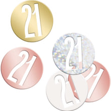 Load image into Gallery viewer, Birthday Rose Gold Glitz Number 21 Confetti, .5oz