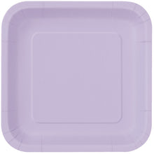 Load image into Gallery viewer, Lavender Solid Square 9" Dinner Plates, 14ct