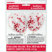Load image into Gallery viewer, Clear Latex Balloons with Heart-Shaped Confetti 16", 5ct
