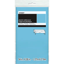 Load image into Gallery viewer, Powder Blue Solid Rectangular Plastic Table Cover, 54"x108"