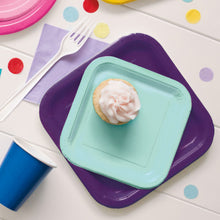 Load image into Gallery viewer, Deep Purple Solid Square 9" Dinner Plates, 14ct