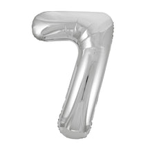 Load image into Gallery viewer, Silver Number 7 Shaped Foil Balloon 34"