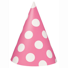 Load image into Gallery viewer, Hot Pink Dots Party Hats, 8ct