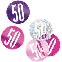 Load image into Gallery viewer, Birthday Pink Glitz Number 50 Confetti, .5oz