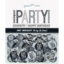 Load image into Gallery viewer, Birthday Black Glitz Number 80 Confetti, .5oz