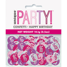 Load image into Gallery viewer, Birthday Pink Glitz Number 16 Confetti, .5oz