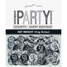 Load image into Gallery viewer, Birthday Black Glitz Number 50 Confetti, .5oz