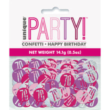 Load image into Gallery viewer, Birthday Pink Glitz Number 70 Confetti, .5oz
