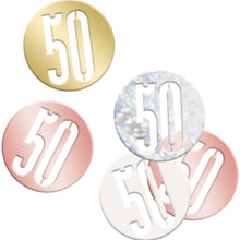 Load image into Gallery viewer, Birthday Rose Gold Glitz Number 50 Confetti, .5oz