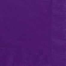 Load image into Gallery viewer, Deep Purple Solid Beverage Napkins, 20ct