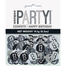 Load image into Gallery viewer, Birthday Black Glitz Number 13 Confetti, .5oz