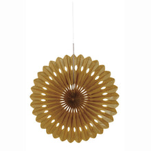 Load image into Gallery viewer, Gold 16" Tissue Paper Fan