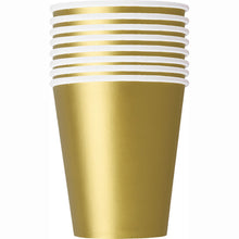 Load image into Gallery viewer, Matte Gold Solid 9oz FSC Paper Cups, 14ct
