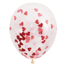 Load image into Gallery viewer, Clear Latex Balloons with Heart-Shaped Confetti 16", 5ct