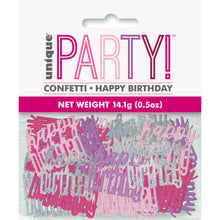 Load image into Gallery viewer, Birthday Pink Glitz Happy Birthday Confetti, .5oz