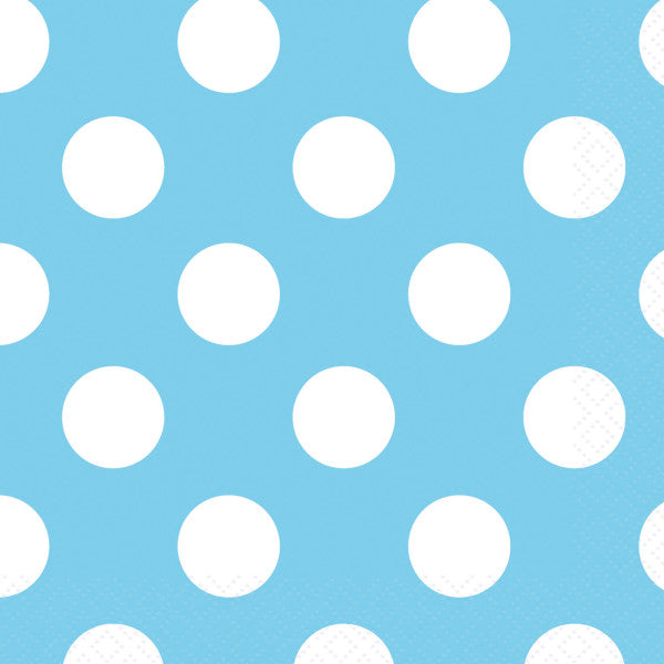 Powder Blue Dots Beverage Napkins, 16ct PartyTime Malta