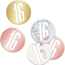 Load image into Gallery viewer, Birthday Rose Gold Glitz Number 16 Confetti, .5oz