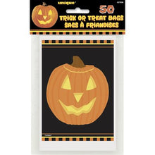 Load image into Gallery viewer, Carved Pumpkin Halloween Treat Bags (50ct)
