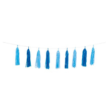 Load image into Gallery viewer, 9ft Plastic Blue Tassel Garland

