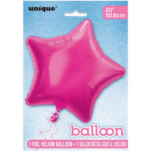 Load image into Gallery viewer, Solid Star Foil Balloon 20&quot; / 18&quot; - Hot Pink
