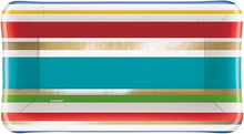 Load image into Gallery viewer, Foil Party Diamond Striped Appetizer Plates, 8ct
