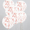 Clear Latex Balloons with Ruby Red Confetti 12", 6ct