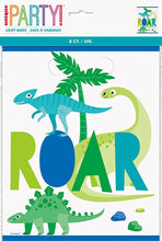 Load image into Gallery viewer, Blue &amp; Green Dinosaur Loot Bags, 8ct
