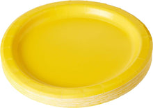 Load image into Gallery viewer, Bright Yellow Solid Round 9&quot; FSC Dinner Plates, 16ct
