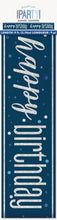 Load image into Gallery viewer, "Happy Birthday" Glitz Blue &amp; Silver Foil Banner (9ft)
