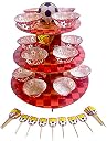 Load image into Gallery viewer, Red Football Cupcake Kit Stand - 24 Pieces
