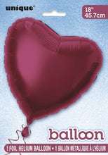 Load image into Gallery viewer, 18&quot; Foil Burgundy Heart Balloon:

