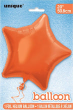 Load image into Gallery viewer, Orange Solid Star Foil Balloon 20&quot;
