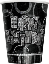Load image into Gallery viewer, 9oz Prism Glitz Black Birthday Paper Cups - 8pcs
